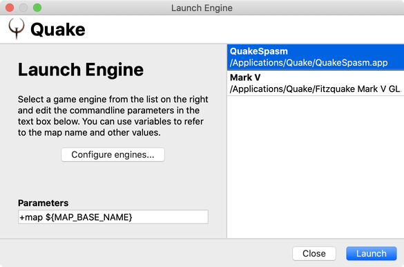 Launch Dialog (Mac OS X)